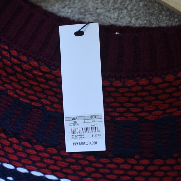 New BB Dakota Play Fair Isle Sweater - XS Ivory - Picture 8 of 9